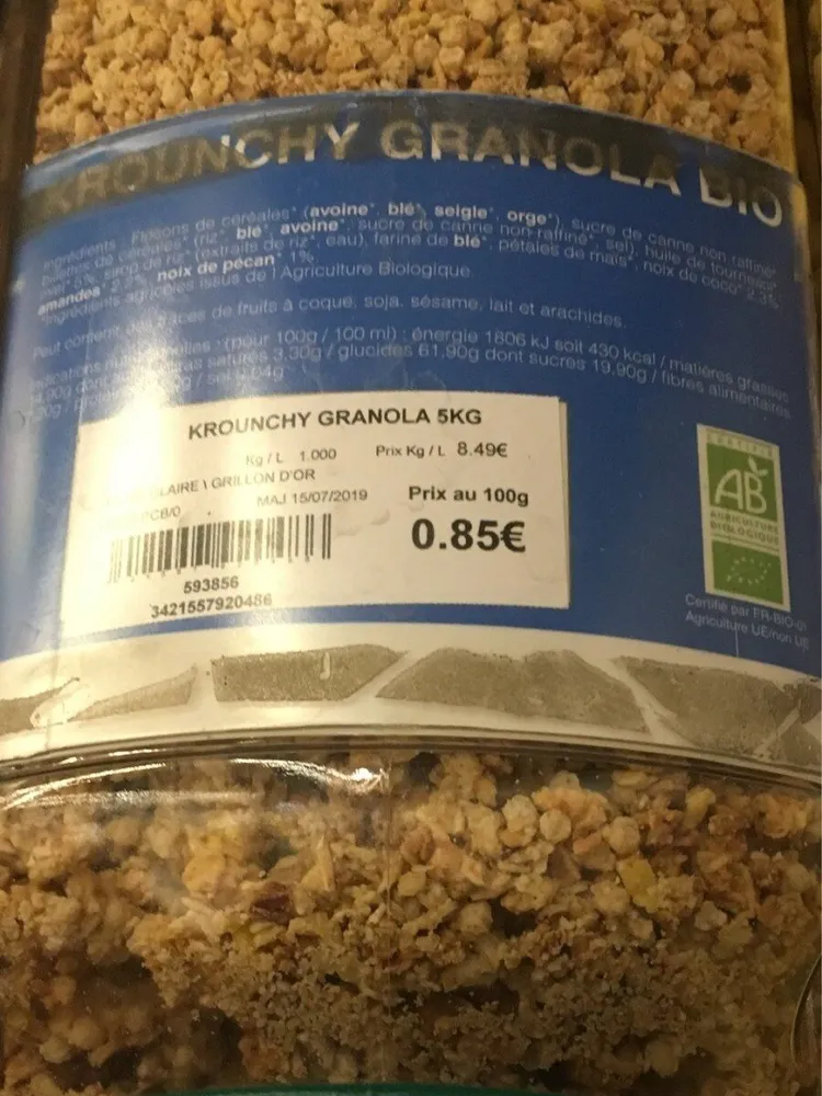 Krounchy granola bio