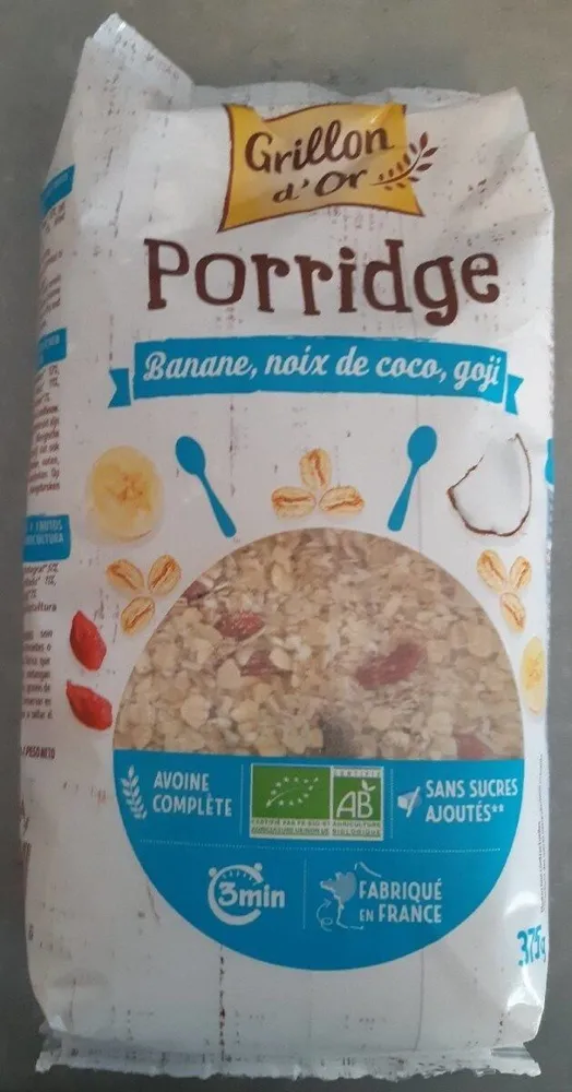Porridge Banane, noix de coco et goji