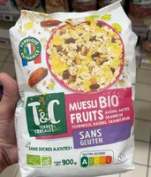 MUESLI BIO FRUITS AVOINE, DATTES, GRAINES DE TOURNESOL, RAISINS, GRAINES DE LIN