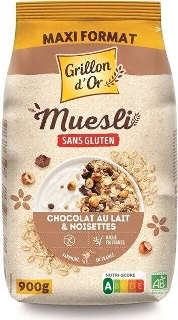 Muesli SANS GLUTEN CHOCOLAT AU LAIT & NOISETTES