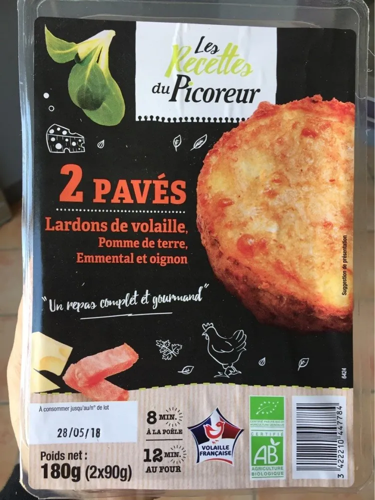 Pavés lardons volaille