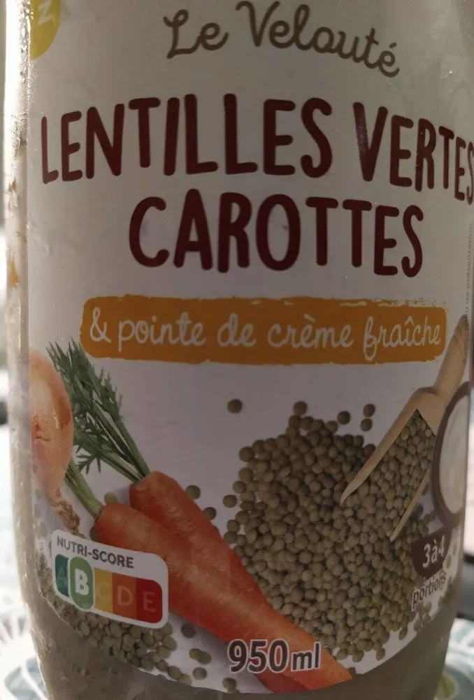 Velouté lentilles vertes carottes