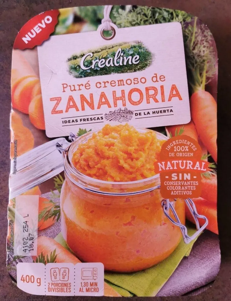 Puré cremoso de zanahoria