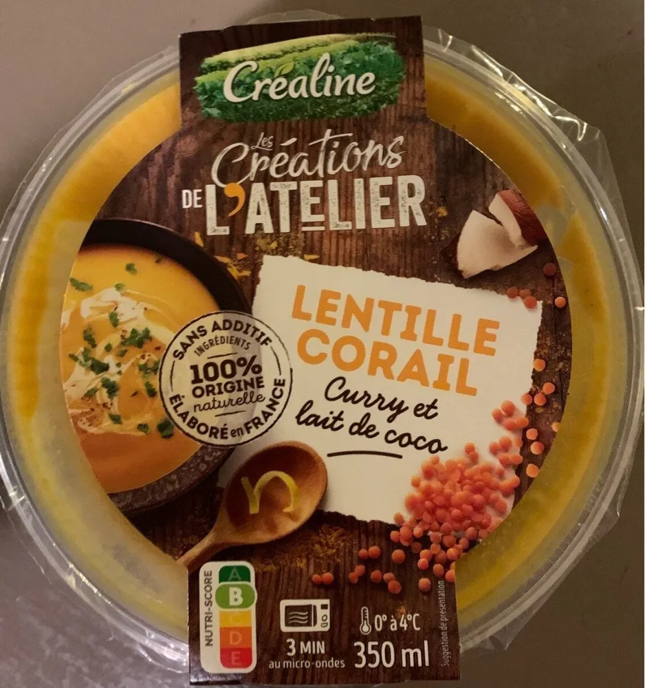 lentille corail curry et lait de coco