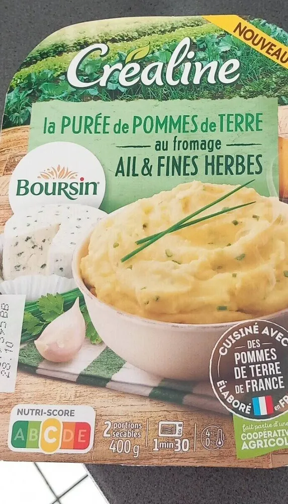 Purée pomle de terre au fromage ail et fines herbes
