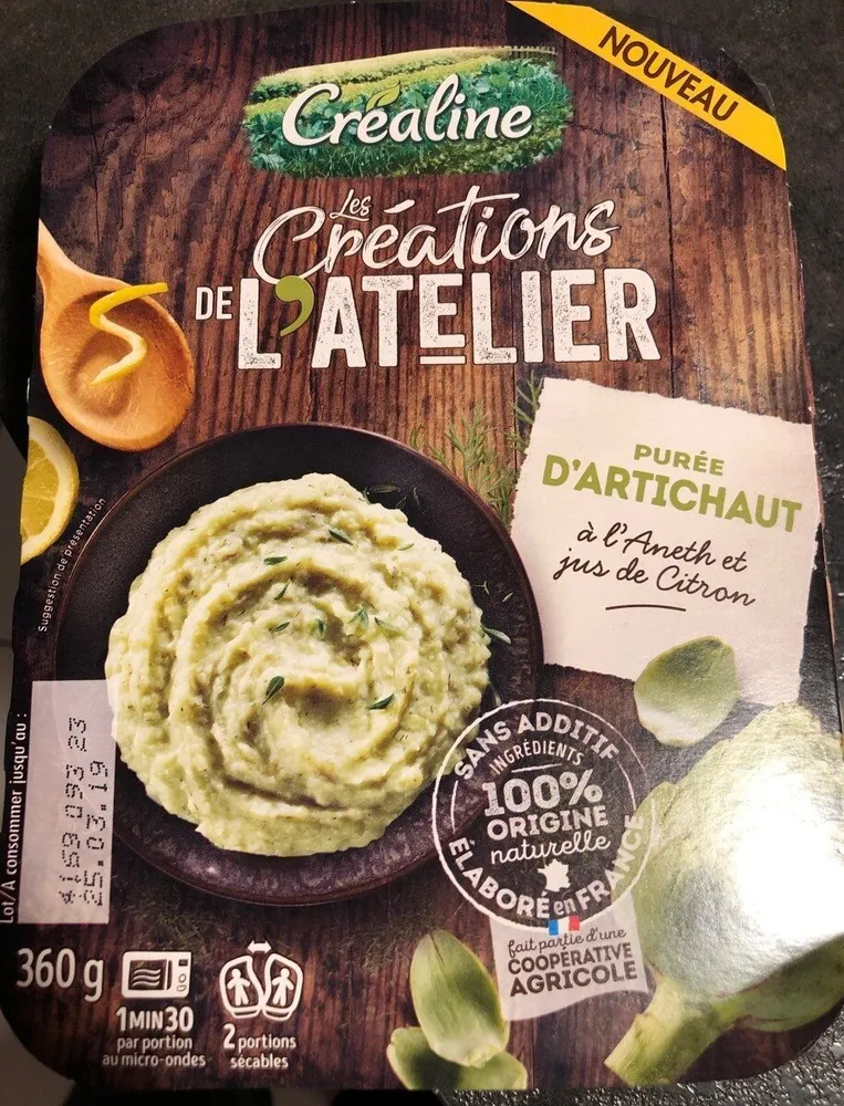 Purée d'artichaut à l'aneth et jus de citron