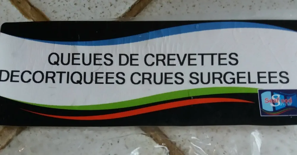 Queues de crevettes décortiquées crues surgelées