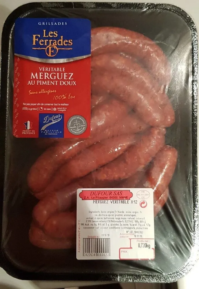 Véritables merguez au piment doux