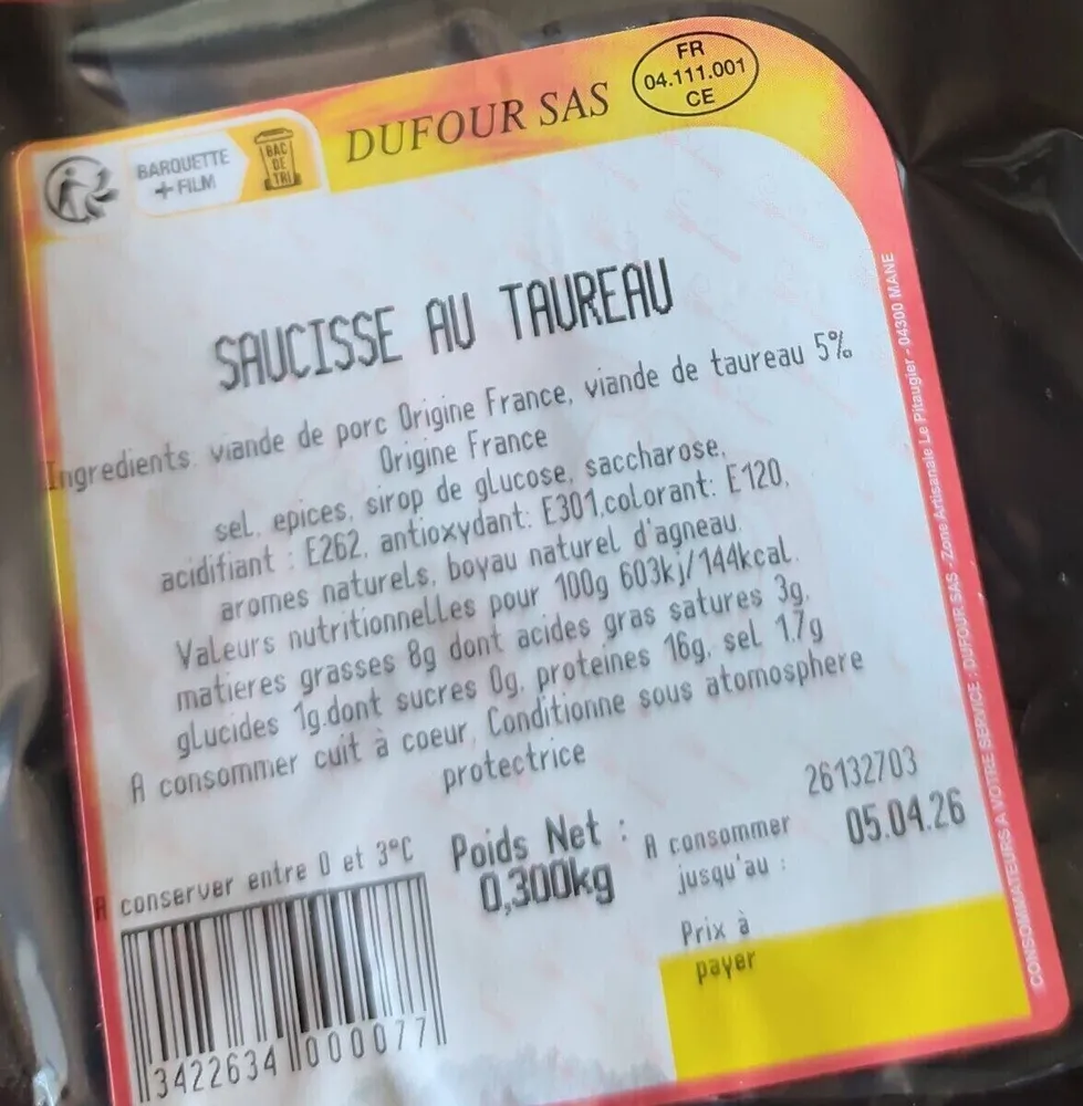 Saucisse au taureau