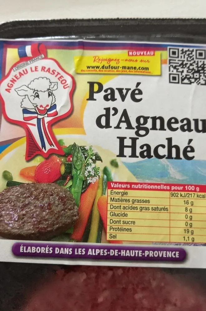 Pavé d'agneau haché