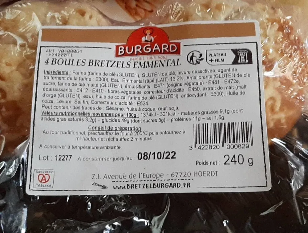 4 boules Bretzels emmental