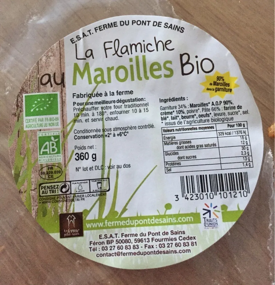 la flamiche au maroilles bio