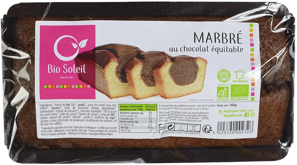 Marbré au chocolat équitable