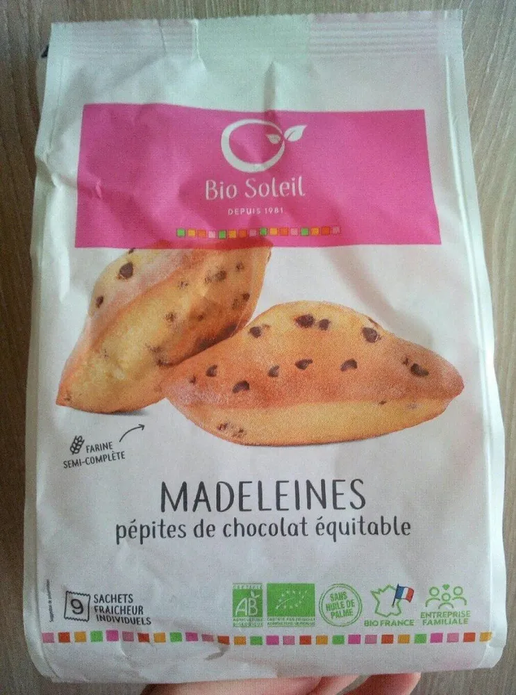 Madeleines pépites de chocolat équitable