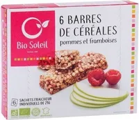 Barres de céréales pommes et framboises