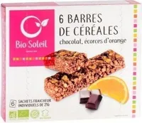 Barres de Céréales Chocolat, ecorce d'orange
