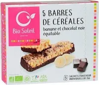 Barres céréales Banane Chocolat noir