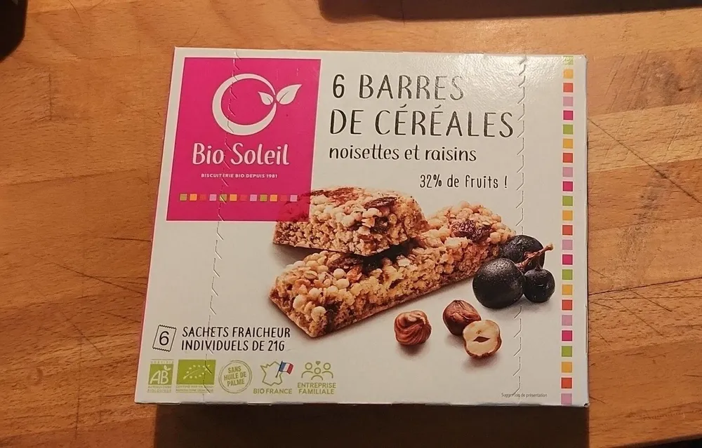 6 barres de cereales