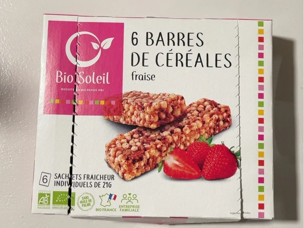 Barres de céréales fraise