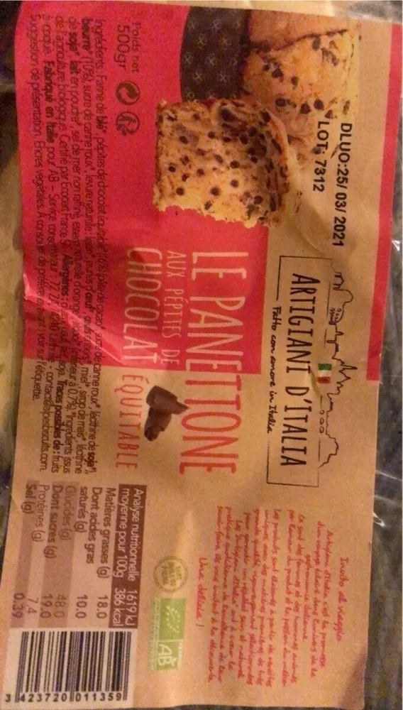 Panettone aux pepites de chocolat
