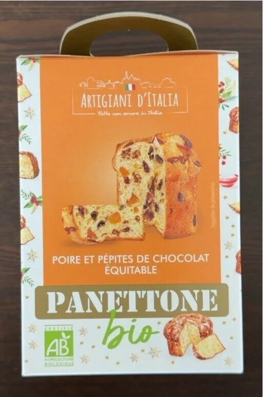 PANETTONE POIRE ET PÉPITES DE CHOCOLAT ÉQUITABLE