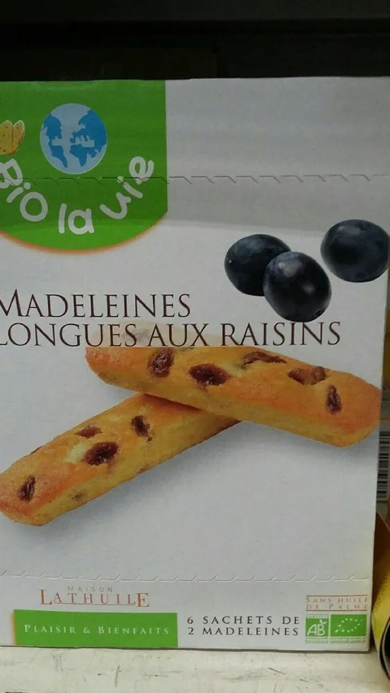 Madeleines longues au raisin