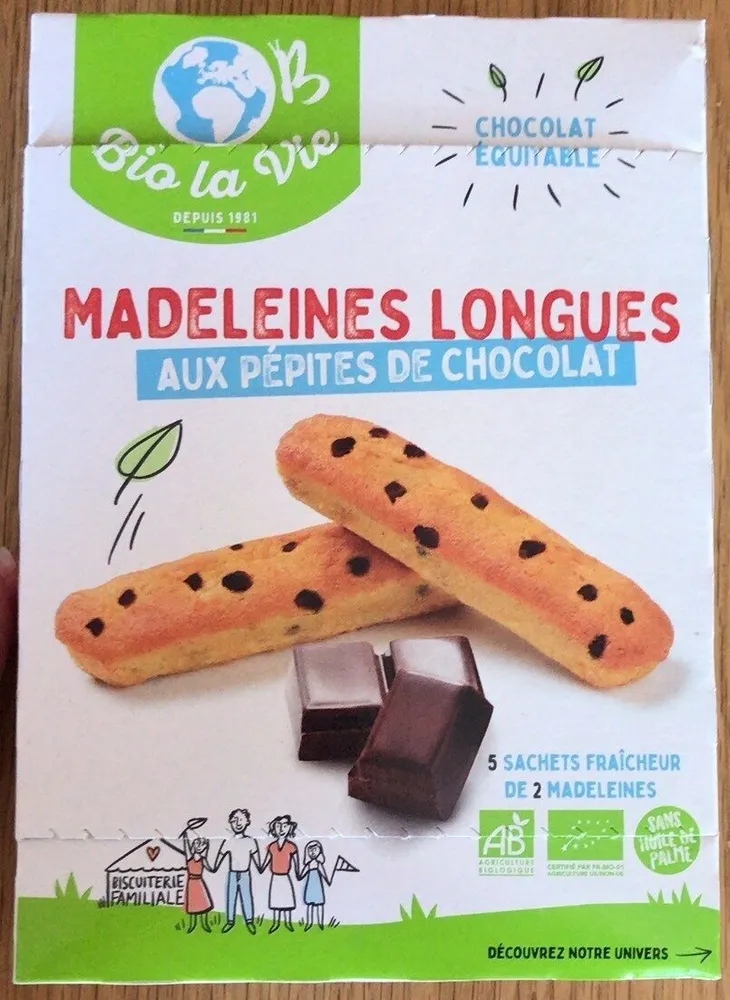 Madeleines longues aux pépites de chocolat