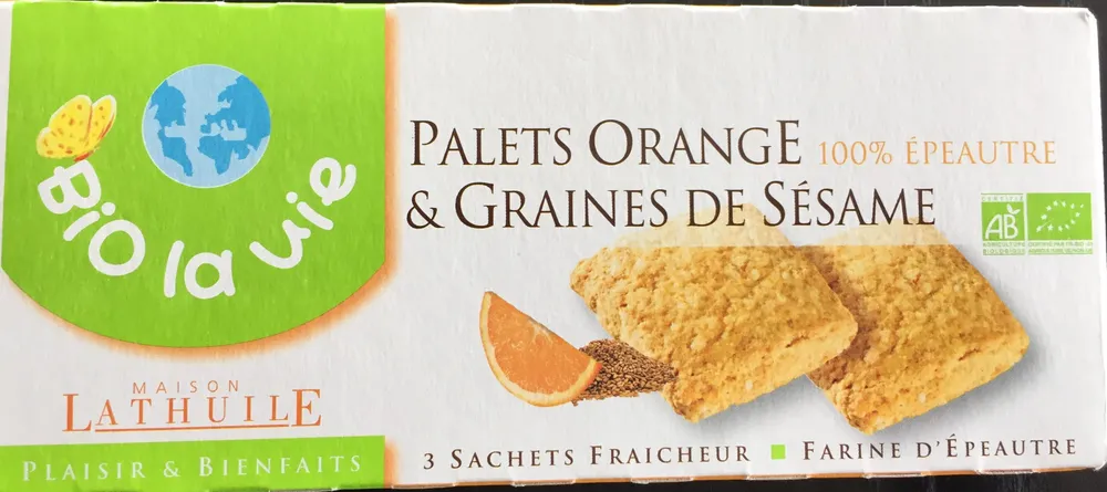 Palets Bio Orange & Graines De Sésame 100% épeautre