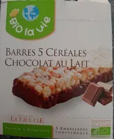 Barre 5 céréales chocolat au lait