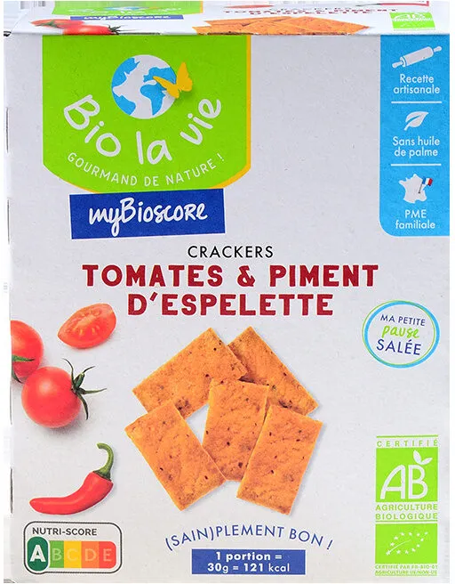 Mybioscore - Crackers Tomates & Piment d'Espelette