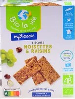Mybioscore - Biscuits noisettes et raisins bio