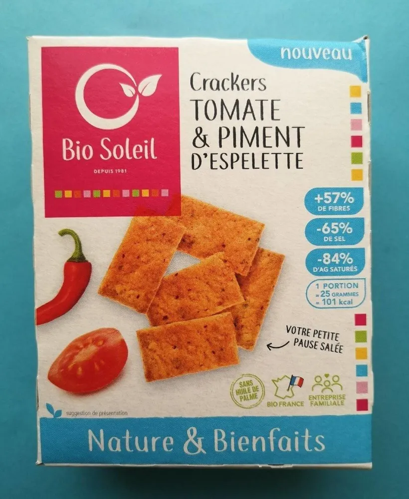 Nature&Bienfaits Crackers Tomate et Piment d'Espelette