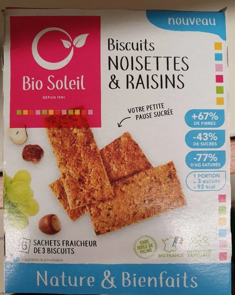 Biscuits noisettes & Raisins