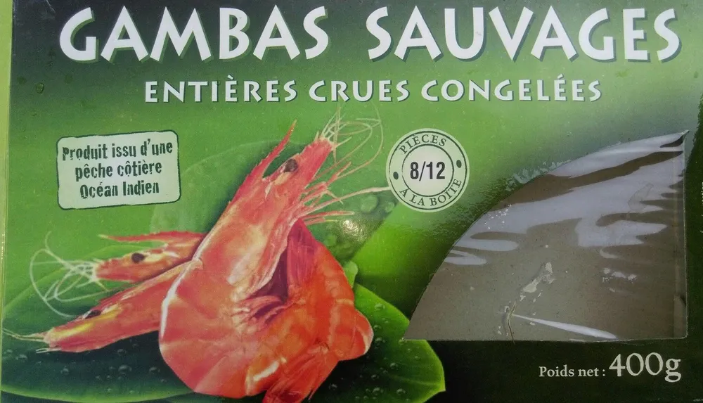 Gambas sauvages entières crues congelées