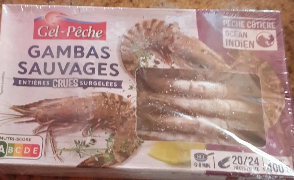 Crevettes entières crues sauvage surgelées