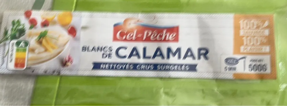 Blancs de Calmars nettoyés crus surgelés