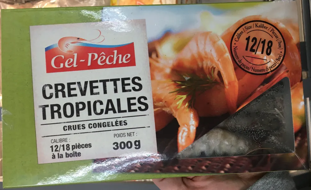 Crevettes tropicales crues congelées