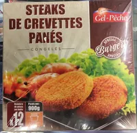Steak de crevettes panés