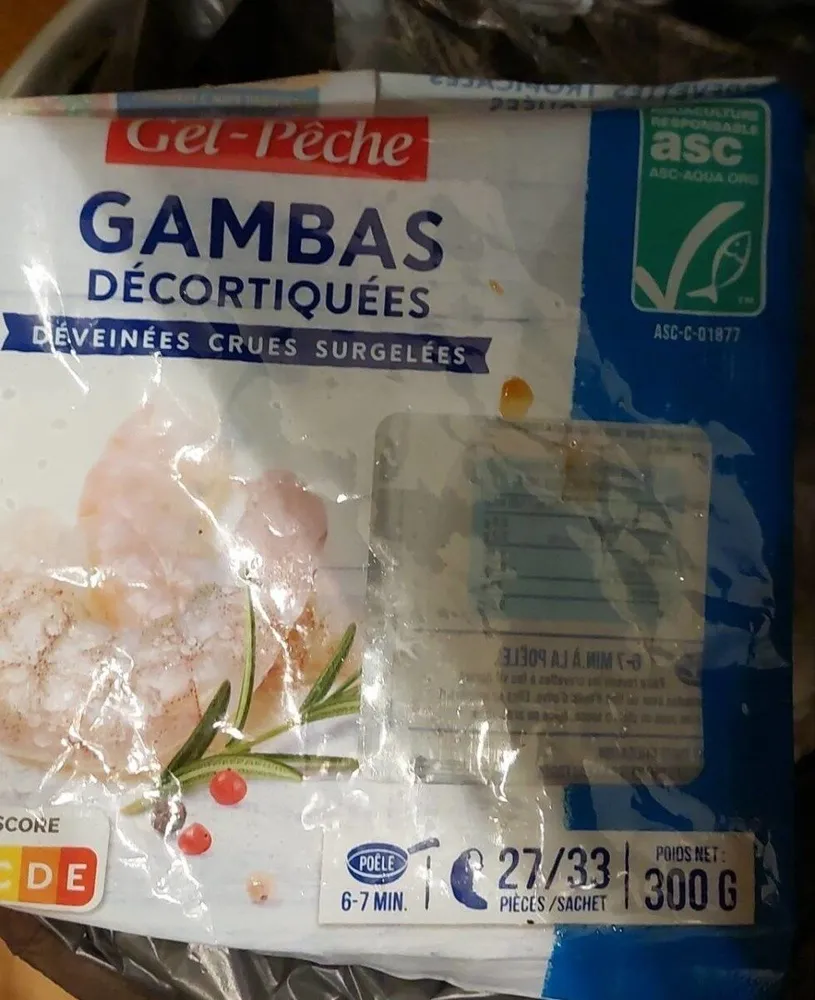 Gambas décortiquées