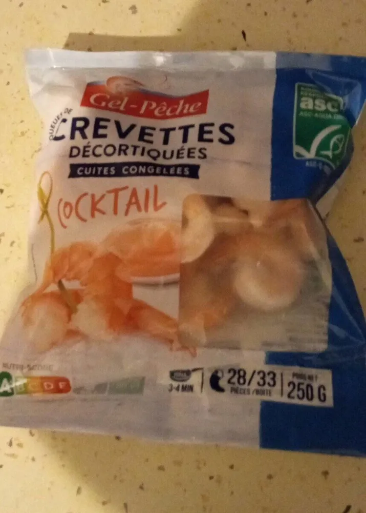 Queues de crevettes décortiquées