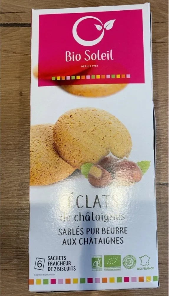 Eclats de châtaignes sablés pur beurre aux châtaignes