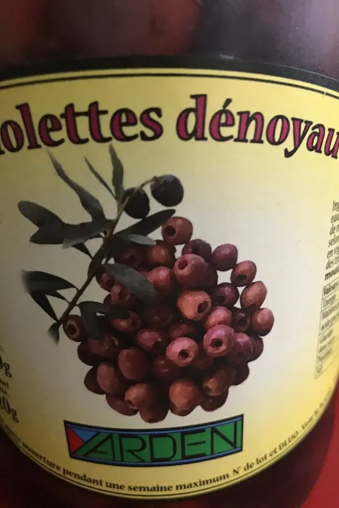 Olives violettes denoyautees