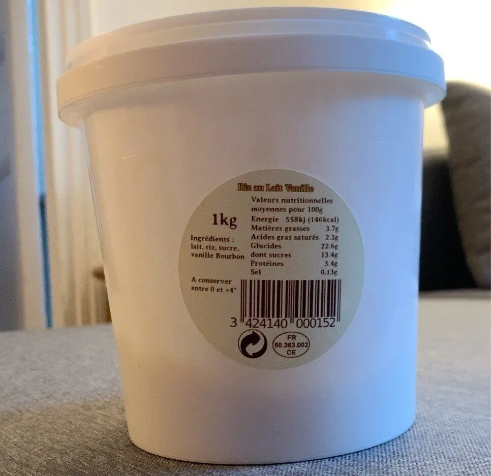 Riz au lait vanille