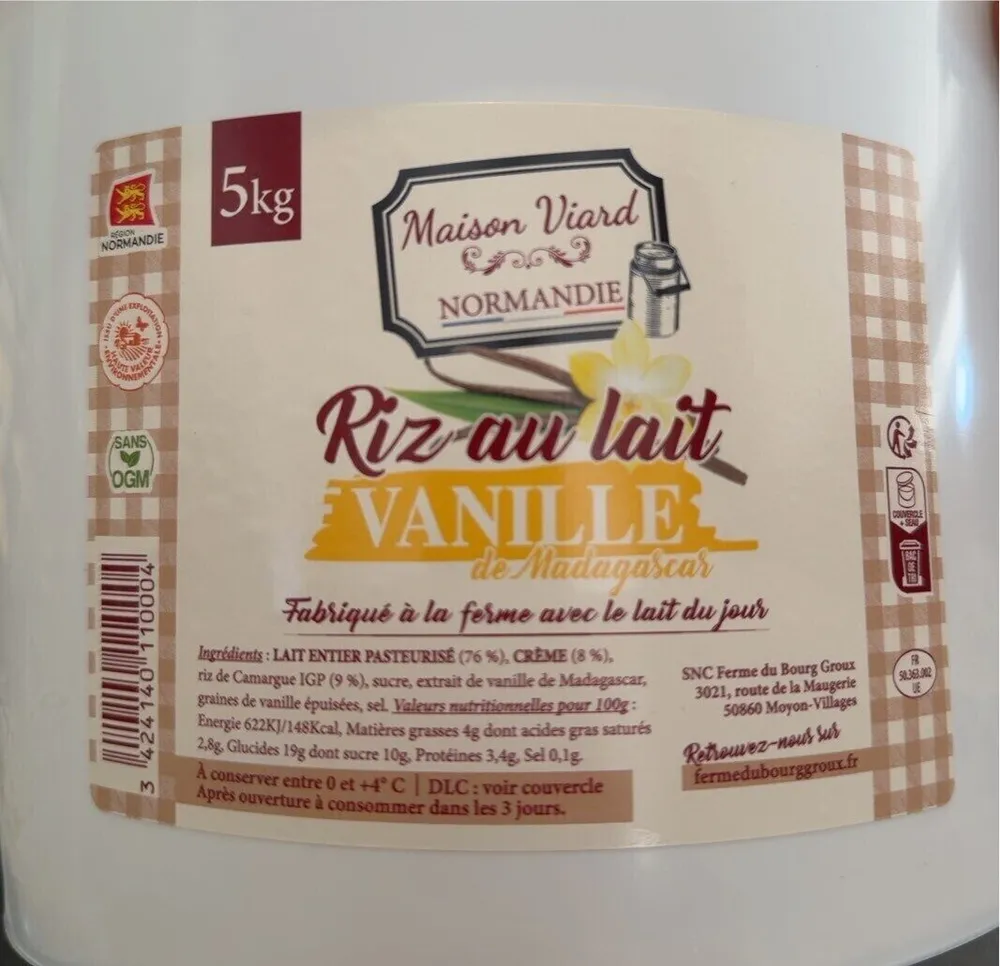 Riz au lait vanille de madagascar