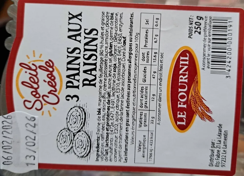 3 pains aux raisins