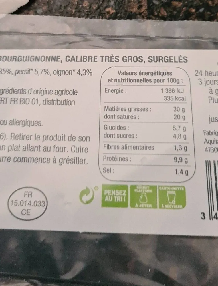 Escargots d Bourgogne  Aqui bio