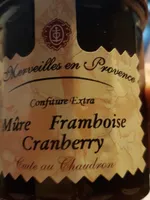 Confiture extra mûre framboises cranberry
