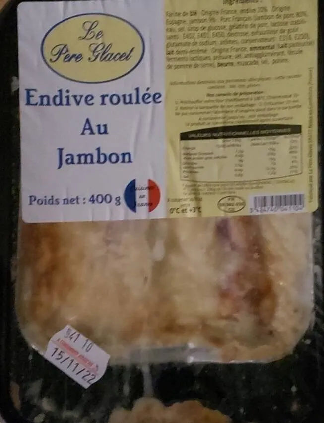Endives roulée au jambon