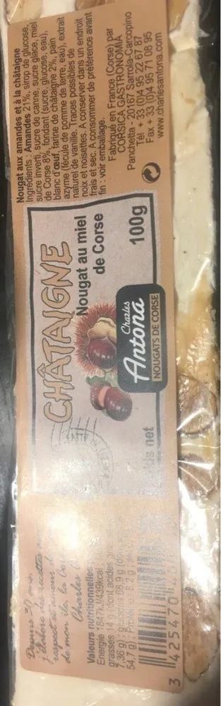 Nougat au miel et châtaigne