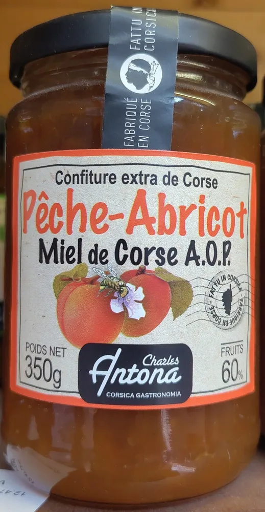 Confiture extra de corse pêche-abricot-miel
